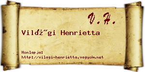 Világi Henrietta névjegykártya